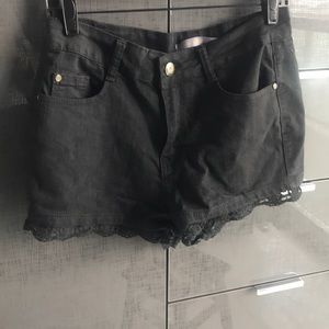 Black Denim Shorts